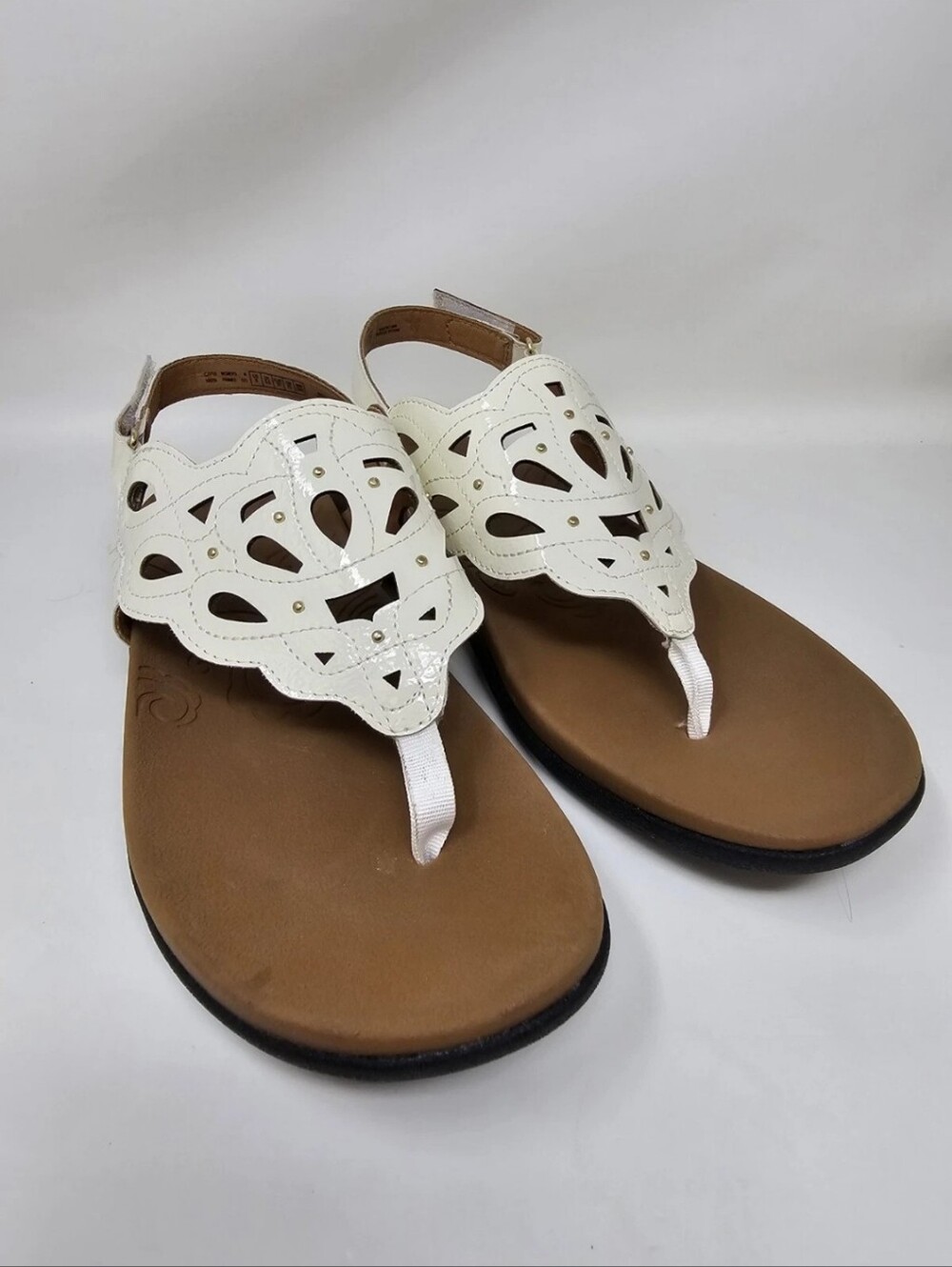 Rockport Ridge Sling Floral Comfort Thong Sandals Off White Size 8